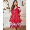 imageEkouaer Womens House Dress Floral Print Moo Moos Nightgowns Moomoo Dresses Mumus with PocketsRed