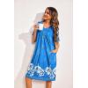 imageEkouaer Womens House Dress Floral Print Moo Moos Nightgowns Moomoo Dresses Mumus with PocketsSky Blue