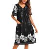 imageEkouaer Womens House Dress Floral Print Moo Moos Nightgowns Moomoo Dresses Mumus with PocketsBlack