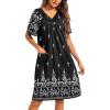 imageEkouaer Womens House Dress Floral Print Moo Moos Nightgowns Moomoo Dresses Mumus with PocketsFloral Black