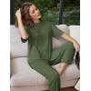 imageEkouaer Lounge Sets for Women Short Sleeve Tops and Long Pants Soft Comfy Pajamas Set 2 Piece Outfits SXXLArmy Green