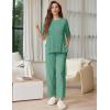 imageEkouaer Lounge Sets for Women Short Sleeve Tops and Long Pants Soft Comfy Pajamas Set 2 Piece Outfits SXXLGray Green