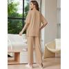 imageEkouaer Lounge Sets for Women Short Sleeve Tops and Long Pants Soft Comfy Pajamas Set 2 Piece Outfits SXXLKhaki