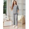 imageEkouaer Lounge Sets for Women Short Sleeve Tops and Long Pants Soft Comfy Pajamas Set 2 Piece Outfits SXXLLight Gray