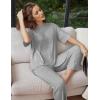 imageEkouaer Lounge Sets for Women Short Sleeve Tops and Long Pants Soft Comfy Pajamas Set 2 Piece Outfits SXXLLight Gray