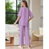 imageEkouaer Lounge Sets for Women Short Sleeve Tops and Long Pants Soft Comfy Pajamas Set 2 Piece Outfits SXXLLilac
