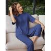 imageEkouaer Lounge Sets for Women Short Sleeve Tops and Long Pants Soft Comfy Pajamas Set 2 Piece Outfits SXXLNavy
