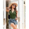 imageEkouaer Ribbed 2 Piece Lounge Sets Sleeveless Pajama Tank and Shorts Set Summer Pjs Loungewear Matching Outfits for WomenArmy Green