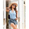 imageEkouaer Ribbed 2 Piece Lounge Sets Sleeveless Pajama Tank and Shorts Set Summer Pjs Loungewear Matching Outfits for WomenClear Blue