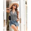 imageEkouaer Ribbed 2 Piece Lounge Sets Sleeveless Pajama Tank and Shorts Set Summer Pjs Loungewear Matching Outfits for WomenLight Gray