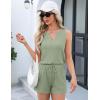 imageEkouaer Ribbed 2 Piece Lounge Sets Sleeveless Pajama Tank and Shorts Set Summer Pjs Loungewear Matching Outfits for WomenLight Green