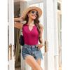 imageEkouaer Ribbed 2 Piece Lounge Sets Sleeveless Pajama Tank and Shorts Set Summer Pjs Loungewear Matching Outfits for WomenRose Red