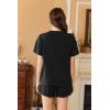 imageEkouaer Womens Pajama Sets 2 Piece Pjs Short Sleeve Lounge Set Soft Comfy Sleepwear Loungewear SXXLBlack
