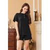 imageEkouaer Womens Pajama Sets 2 Piece Pjs Short Sleeve Lounge Set Soft Comfy Sleepwear Loungewear SXXLBlack