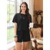 imageEkouaer Womens Pajama Sets 2 Piece Pjs Short Sleeve Lounge Set Soft Comfy Sleepwear Loungewear SXXLBlack
