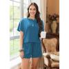 imageEkouaer Womens Pajama Sets 2 Piece Pjs Short Sleeve Lounge Set Soft Comfy Sleepwear Loungewear SXXLBlue