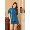 imageEkouaer Womens Pajama Sets 2 Piece Pjs Short Sleeve Lounge Set Soft Comfy Sleepwear Loungewear SXXLBlue