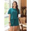 imageEkouaer Womens Pajama Sets 2 Piece Pjs Short Sleeve Lounge Set Soft Comfy Sleepwear Loungewear SXXLBlue Green