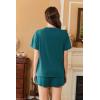 imageEkouaer Womens Pajama Sets 2 Piece Pjs Short Sleeve Lounge Set Soft Comfy Sleepwear Loungewear SXXLBlue Green