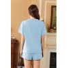 imageEkouaer Womens Pajama Sets 2 Piece Pjs Short Sleeve Lounge Set Soft Comfy Sleepwear Loungewear SXXLClear Blue