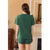 imageEkouaer Womens Pajama Sets 2 Piece Pjs Short Sleeve Lounge Set Soft Comfy Sleepwear Loungewear SXXLGray Green