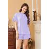 imageEkouaer Womens Pajama Sets 2 Piece Pjs Short Sleeve Lounge Set Soft Comfy Sleepwear Loungewear SXXLLilac