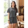 imageEkouaer Womens Pajama Sets 2 Piece Pjs Short Sleeve Lounge Set Soft Comfy Sleepwear Loungewear SXXLMedium Gray