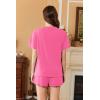 imageEkouaer Womens Pajama Sets 2 Piece Pjs Short Sleeve Lounge Set Soft Comfy Sleepwear Loungewear SXXLRose Red