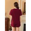 imageEkouaer Womens Pajama Sets 2 Piece Pjs Short Sleeve Lounge Set Soft Comfy Sleepwear Loungewear SXXLWine Red