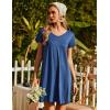 imageEkouaer Nightgowns for Women Short Sleeve Sleepshirt V Neck Short Nightshirt Pullover Soft Ruffled Sleepwear SXXXLBlue
