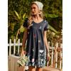 imageEkouaer Nightgowns for Women Short Sleeve Sleepshirt V Neck Short Nightshirt Pullover Soft Ruffled Sleepwear SXXXLButterfly Flower