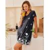 imageEkouaer Nightgowns for Women Short Sleeve Sleepshirt V Neck Short Nightshirt Pullover Soft Ruffled Sleepwear SXXXLButterfly Flower