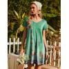 imageEkouaer Nightgowns for Women Short Sleeve Sleepshirt V Neck Short Nightshirt Pullover Soft Ruffled Sleepwear SXXXLGreen Flower