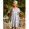 imageEkouaer Nightgowns for Women Short Sleeve Sleepshirt V Neck Short Nightshirt Pullover Soft Ruffled Sleepwear SXXXLGrey Star