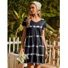 imageEkouaer Nightgowns for Women Short Sleeve Sleepshirt V Neck Short Nightshirt Pullover Soft Ruffled Sleepwear SXXXLStripe