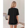imageEkouaer Women Pajamas set Loose Soft Lounge Set Crew Neck TShirts Top and Sport Shorts Tracksuit with PocketsBlack