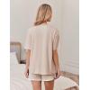 imageEkouaer Women Pajamas set Loose Soft Lounge Set Crew Neck TShirts Top and Sport Shorts Tracksuit with PocketsChampagne