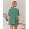 imageEkouaer Women Pajamas set Loose Soft Lounge Set Crew Neck TShirts Top and Sport Shorts Tracksuit with PocketsGreen