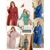 imageEkouaer Plus Size Robes for Women Lightweight Bathrobe V Neck Kimono Loungewear Soft Maternity Robes with Pockets 1X5XLake Green