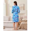 imageEkouaer Robes for Women Knee Length Kimono Bathrobe Lightweight 34 Sleeve Sleepwear Soft Loungewear with Pockets SXXLAqua Floral