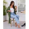 imageEkouaer Robes for Women Knee Length Kimono Bathrobe Lightweight 34 Sleeve Sleepwear Soft Loungewear with Pockets SXXLArmy Green