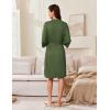 imageEkouaer Robes for Women Knee Length Kimono Bathrobe Lightweight 34 Sleeve Sleepwear Soft Loungewear with Pockets SXXLArmy Green