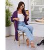 imageEkouaer Robes for Women Knee Length Kimono Bathrobe Lightweight 34 Sleeve Sleepwear Soft Loungewear with Pockets SXXLDeep Purple