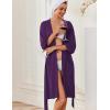 imageEkouaer Robes for Women Knee Length Kimono Bathrobe Lightweight 34 Sleeve Sleepwear Soft Loungewear with Pockets SXXLDeep Purple