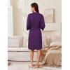 imageEkouaer Robes for Women Knee Length Kimono Bathrobe Lightweight 34 Sleeve Sleepwear Soft Loungewear with Pockets SXXLDeep Purple