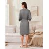 imageEkouaer Robes for Women Knee Length Kimono Bathrobe Lightweight 34 Sleeve Sleepwear Soft Loungewear with Pockets SXXLGray