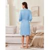 imageEkouaer Robes for Women Knee Length Kimono Bathrobe Lightweight 34 Sleeve Sleepwear Soft Loungewear with Pockets SXXLLight Blue