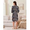 imageEkouaer Robes for Women Knee Length Kimono Bathrobe Lightweight 34 Sleeve Sleepwear Soft Loungewear with Pockets SXXLNavy Floral