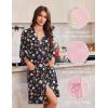 imageEkouaer Robes for Women Knee Length Kimono Bathrobe Lightweight 34 Sleeve Sleepwear Soft Loungewear with Pockets SXXLNavy Floral