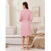 imageEkouaer Robes for Women Knee Length Kimono Bathrobe Lightweight 34 Sleeve Sleepwear Soft Loungewear with Pockets SXXLPink